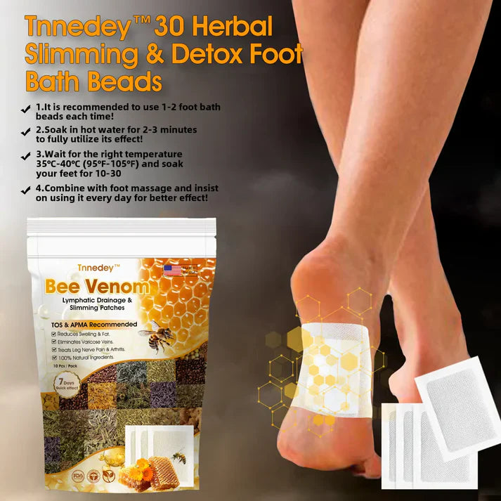 Bee Venom Lymphatic Drainage & Slimming Foot Patches 🌿👣 (Pack of 10)